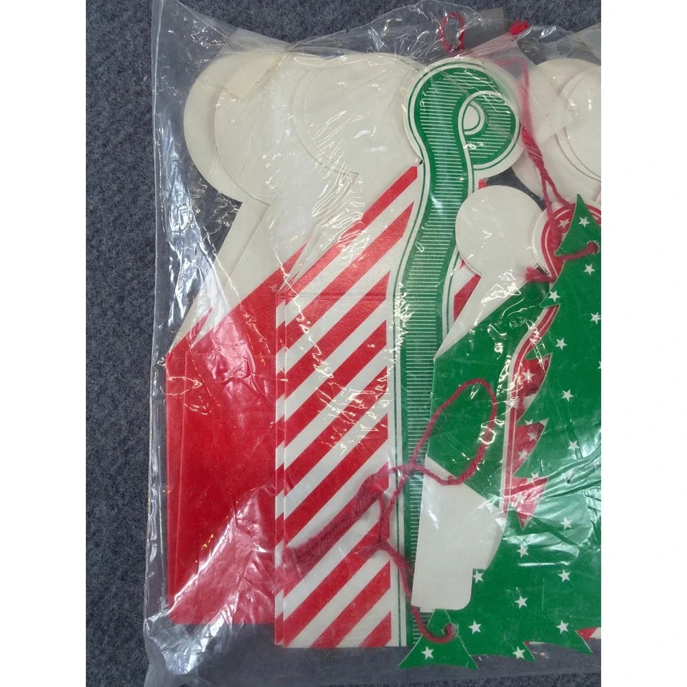Vintage Christmas Gift Tags Favor‎ Boxes Red Green Vintage Style 12pc MCM